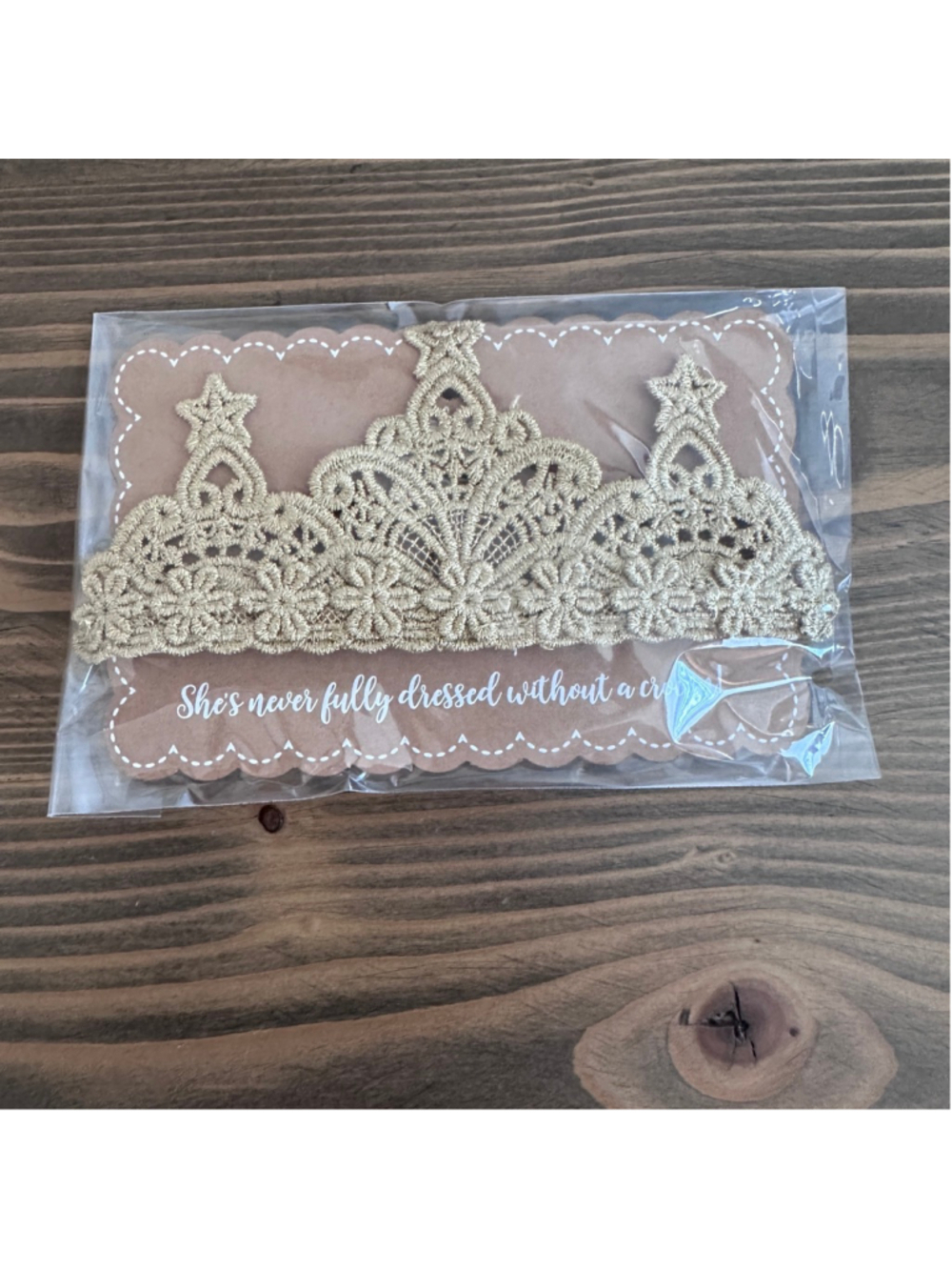 Mud Pie Gold Crochet Crown Headband One Size Glitter Elastic Newborns